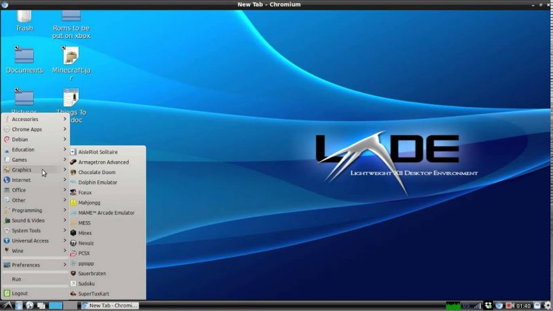 tampilan desktop linux LXDE