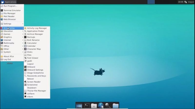 tampilan desktop linux XFCE