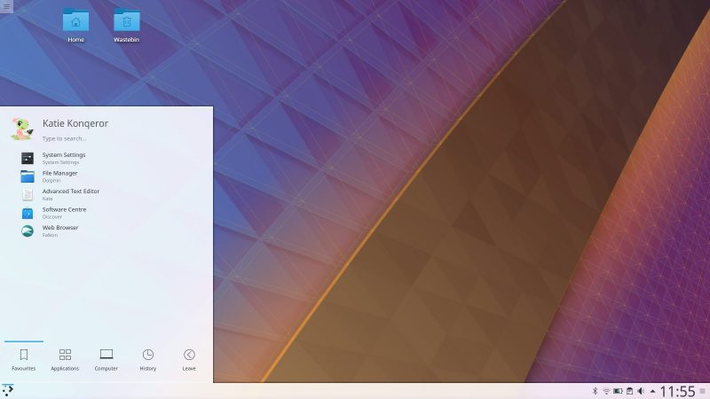 tampilan desktop linux KDE Plasma